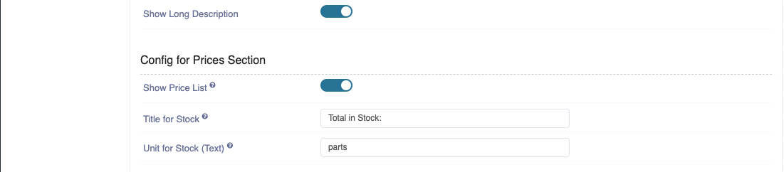 Detail page Option